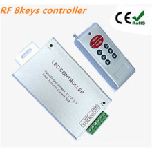 DC12V / 24V Aluminio Shell RF 8Key led rgb RF remoto inalámbrico dmx controlador